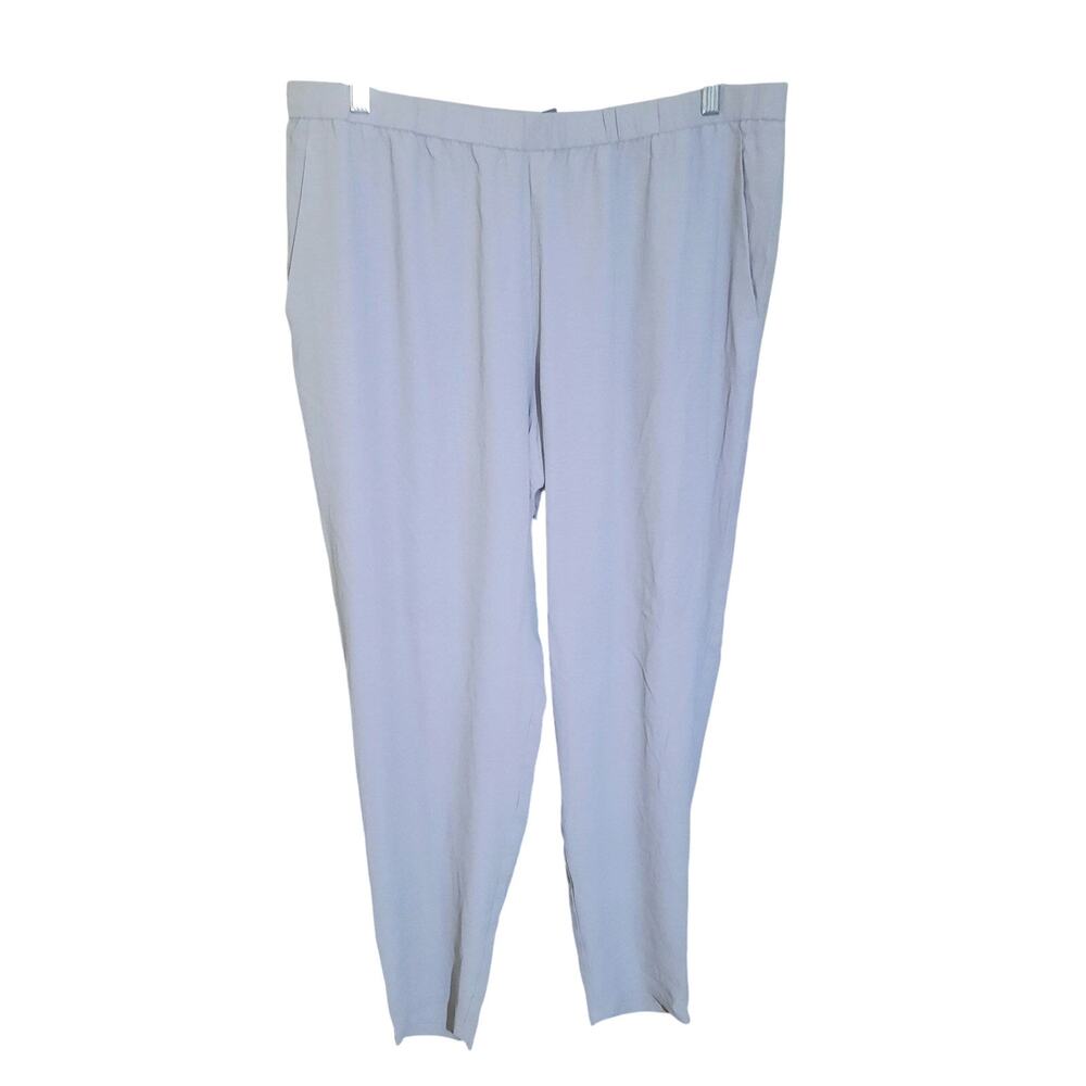 Eileen Fisher Womens 100% Silk Pull-On Elastic Waist Slant Pockets Pants Size L
